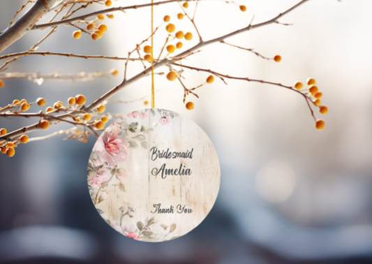 Personalized Bridal Party Thank You Ornament