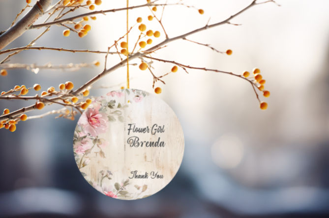 Personalized Bridal Party Thank You Ornament