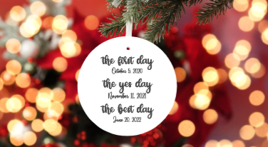 'Our Story' Personalized First Christmas Ornament